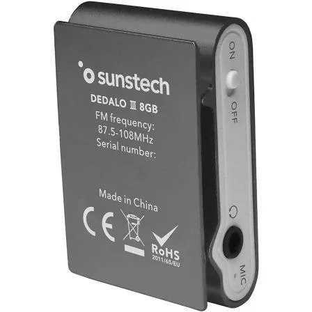 Sunstech Dédalo III Reproductor MP3 8GB con Radio FM, Color Gris